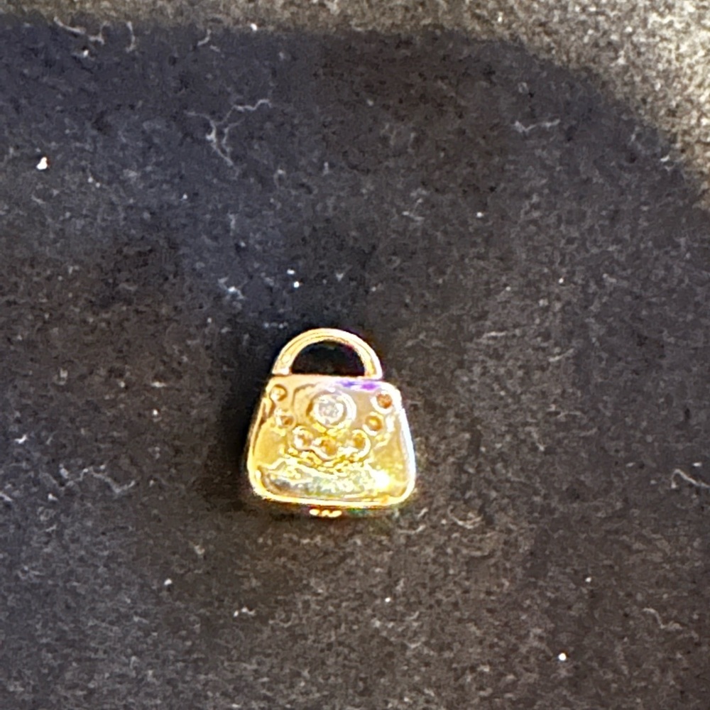 Pandora 14K Gold diamond purse charm